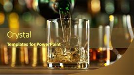  Presentation with alcoholic - Slide deck with ice-cube-fall background and a tawny brown colored foreground