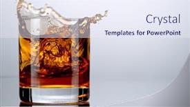  Presentation with whisky - Amazing presentation design having ice-cube-falling-into-glass backdrop and a sky blue colored foreground