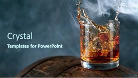  Presentation with whisky - Presentation theme consisting of ice-cube-falling-into-glass background and a ocean colored foreground