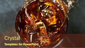  Presentation with whisky - Amazing presentation theme having ice-cube-falling-into-glass backdrop and a tawny brown colored foreground