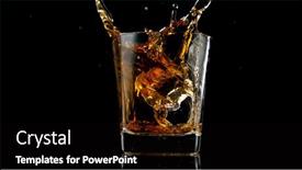  Presentation with whisky - Colorful presentation theme enhanced with ice-cube-falling-into-glass backdrop and a black colored foreground