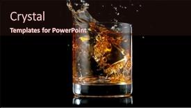  Presentation with whisky - PPT layouts consisting of ice-cube-falling-into-glass background and a wine colored foreground
