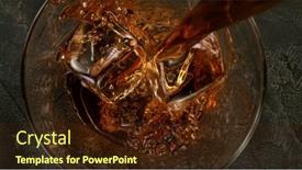  Presentation with whisky - Beautiful presentation theme featuring ice-cube-falling-into-glass backdrop and a wine colored foreground