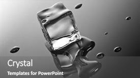  Presentation with cube - Beautiful presentation featuring ice cube with water drops backdrop and a gray colored foreground