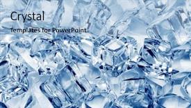  Presentation with purple floral ice - Slide deck with ice cubes close-up background background and a light blue colored foreground