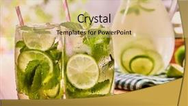  Presentation with country - Theme featuring glasse with cocktail and lime background and a coral colored foreground