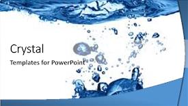  Presentation with water splash - Colorful theme enhanced with ice cubes dropped into water backdrop and a white colored foreground