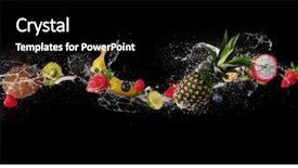  Presentation with fruit splash - Presentation enhanced with ice cubes falling in water background and a black colored foreground