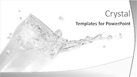  Presentation with cold water - PPT theme consisting of ice-cubes-falling background and a white colored foreground