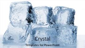  Presentation with fire and ice - Slide set enhanced with ice cubes isolated on white background and a  colored foreground