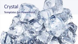  Presentation with ice - Presentation theme featuring ice cubes isolated background and a sky blue colored foreground