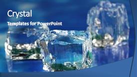  Presentation with ice blue - Presentation theme featuring ice cubes on blue background close-up background and a ocean colored foreground