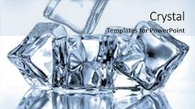  Presentation with ice blue - Audience pleasing PPT theme consisting of ice cubes on blue background backdrop and a light blue colored foreground