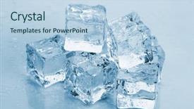  Presentation with ice blue - Theme having ice cubes on blue background background and a light blue colored foreground