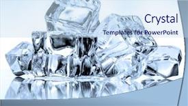  Presentation with ice blue - Slide set with ice cubes on blue background background and a sky blue colored foreground