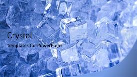  Presentation with ice blue - PPT theme featuring ice cubes on blue background background and a light blue colored foreground