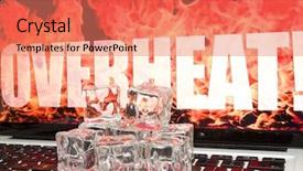  Presentation with flames - Amazing presentation theme having overheating - ice cubes on computer keyboard backdrop and a coral colored foreground