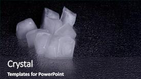  Presentation with stainless steel - PPT theme enhanced with ice cubes on stainless steel background and a dark gray colored foreground