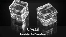  Presentation with ice - Presentation theme consisting of ice-cubes-on-the-glass background and a dark gray colored foreground