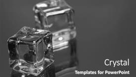  Presentation with ice - PPT theme featuring ice-cubes-on-the-glass background and a dark gray colored foreground