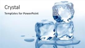  Presentation with ice - Cool new presentation with ice cubes on white background backdrop and a white colored foreground