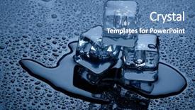  Presentation with ice blue - Amazing theme having ice cubes over dark background backdrop and a teal colored foreground