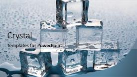  Presentation with cracked ice - Slide set with ice cubes putted as pyramid background and a  colored foreground