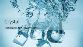  Presentation with splashing - Slides with ice cubes splashing into water background and a light blue colored foreground