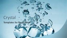  Presentation with splashing - Beautiful presentation theme featuring ice-cubes-splashing-into-water backdrop and a light blue colored foreground