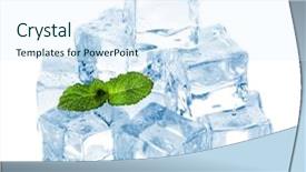  Presentation with mint - Presentation featuring ice cubes with mint isolated background and a sky blue colored foreground