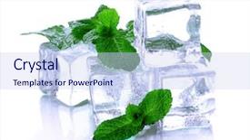  Presentation with mint - Amazing presentation theme having ice cubes with mint isolated backdrop and a sky blue colored foreground