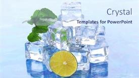  Presentation with blue mint - Slides featuring ice cubes with mint and lime on light blue background background and a sky blue colored foreground