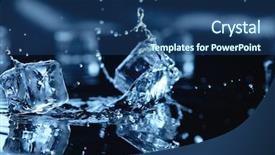  Presentation with water splash - Colorful slide deck enhanced with solid liquid - ice cubes with water splash backdrop and a ocean colored foreground