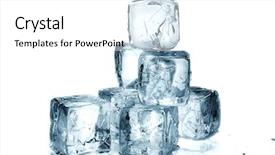  Presentation with ice blue - PPT theme with ice cubes background and a white colored foreground