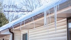  Presentation with ice frozen - Slides having ice-dam-in-gutter background and a sky blue colored foreground