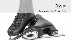  Presentation with white figure graphics - Amazing slides having ice dancing - black figure skates isolated backdrop and a light gray colored foreground