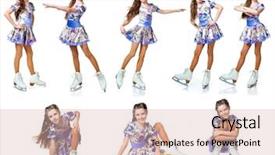  Presentation with ice - Audience pleasing PPT theme consisting of ice dancing - girl on skates collection isolated backdrop and a lemonade colored foreground