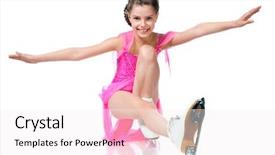  Presentation with ice - Presentation enhanced with ice dancing - girl on skates isolated background and a white colored foreground
