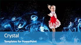  Presentation with figure skating - PPT layouts enhanced with ice dancing - little girl figure skating background and a teal colored foreground