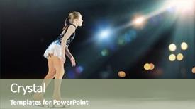  Presentation with sports arena - Audience pleasing presentation design consisting of ice dancing - little girl figure skating backdrop and a gray colored foreground