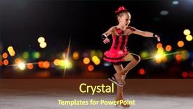  Presentation with figure skating - Cool new presentation design with ice dancing - little girl figure skating backdrop and a tawny brown colored foreground