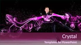  Presentation with figure skating - Slides enhanced with ice dancing - little girl figure skating background and a violet colored foreground