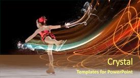  Presentation with figure skating - Audience pleasing presentation theme consisting of ice dancing - little girl figure skating backdrop and a tawny brown colored foreground