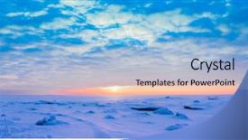  Presentation with desert night sky - Theme enhanced with ice desert cold skies background and a light blue colored foreground