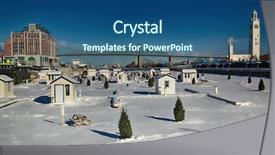  Presentation with winter river - Audience pleasing slide deck consisting of ice fishing in montreal downtown backdrop and a ocean colored foreground