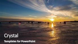  Presentation with sun flare in deep space - Slide set featuring ice fishing with lens flare background and a dark gray colored foreground