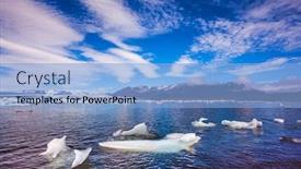  Presentation with iceland - PPT layouts enhanced with ice-floes-and-clouds background and a light blue colored foreground