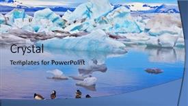  Presentation with geese flying - Colorful PPT layouts enhanced with ice floes and flying geese backdrop and a light blue colored foreground