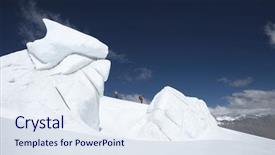  Presentation with ice mountain - Colorful presentation theme enhanced with ice formations at a distance backdrop and a sky blue colored foreground