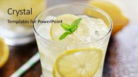  Presentation with lemonade - Audience pleasing slides consisting of ice glass - lemonade close up with mint backdrop and a yellow colored foreground